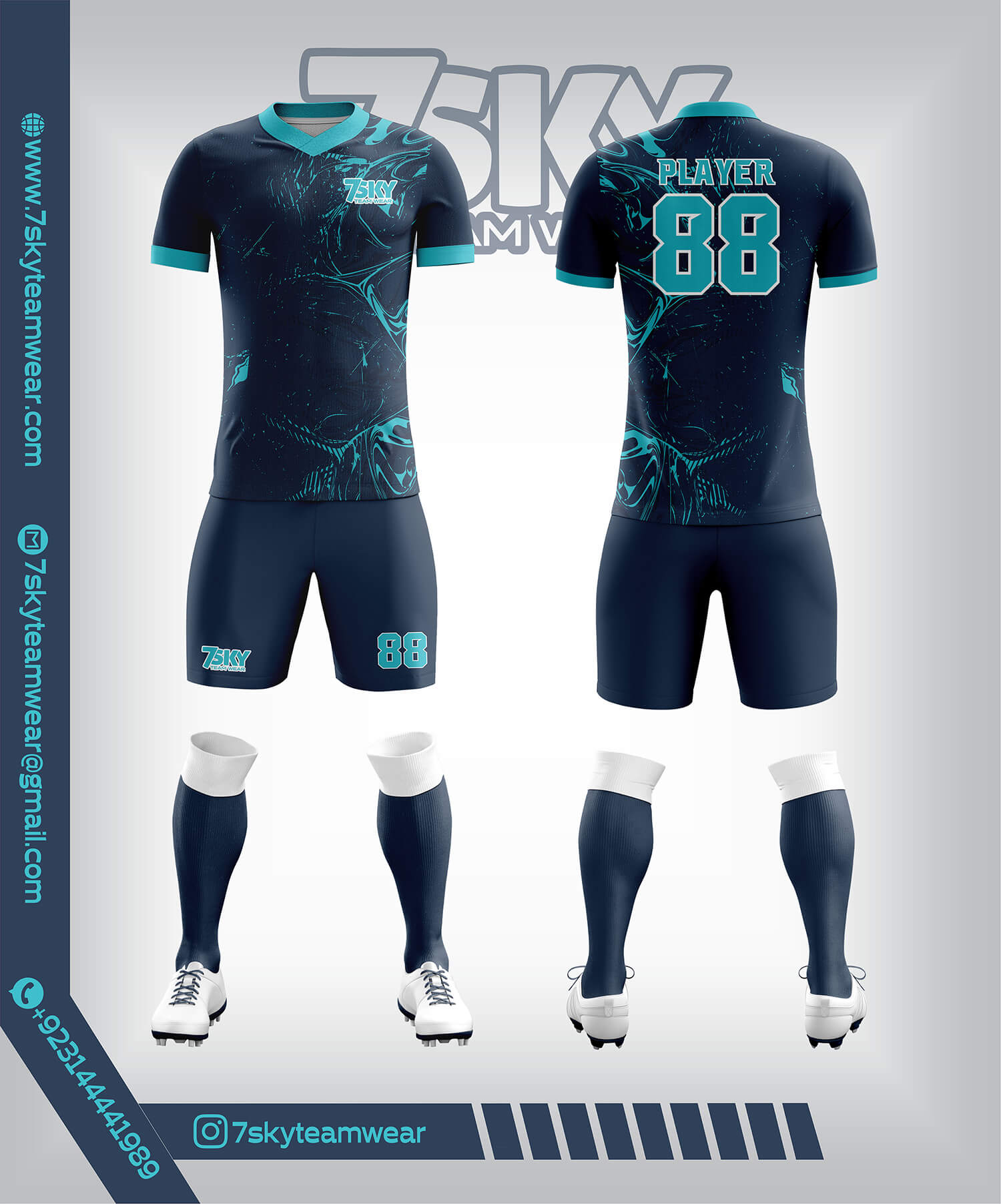 Raglon Half Sleeve V Neck