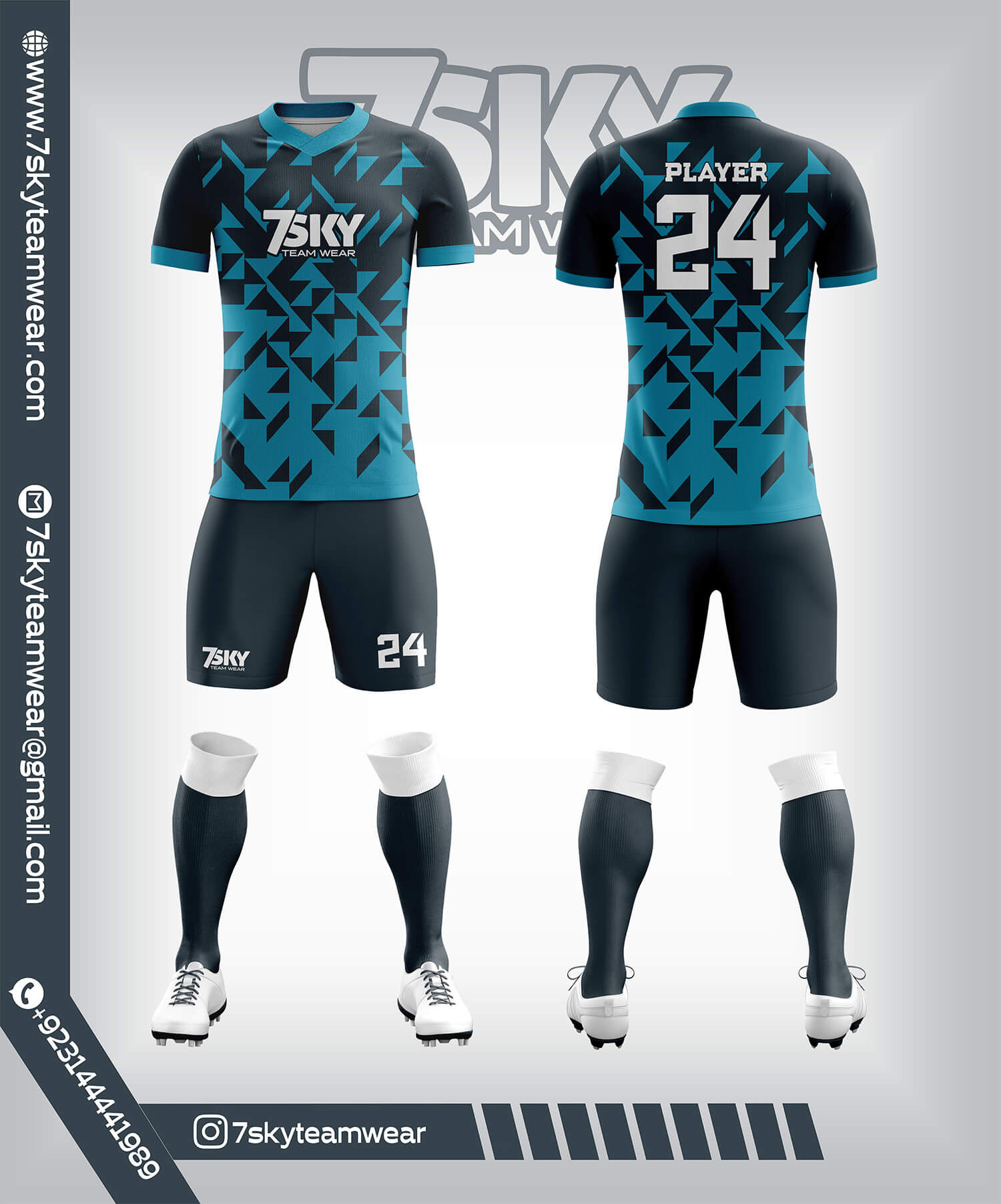 Raglon Half Sleeve V Neck