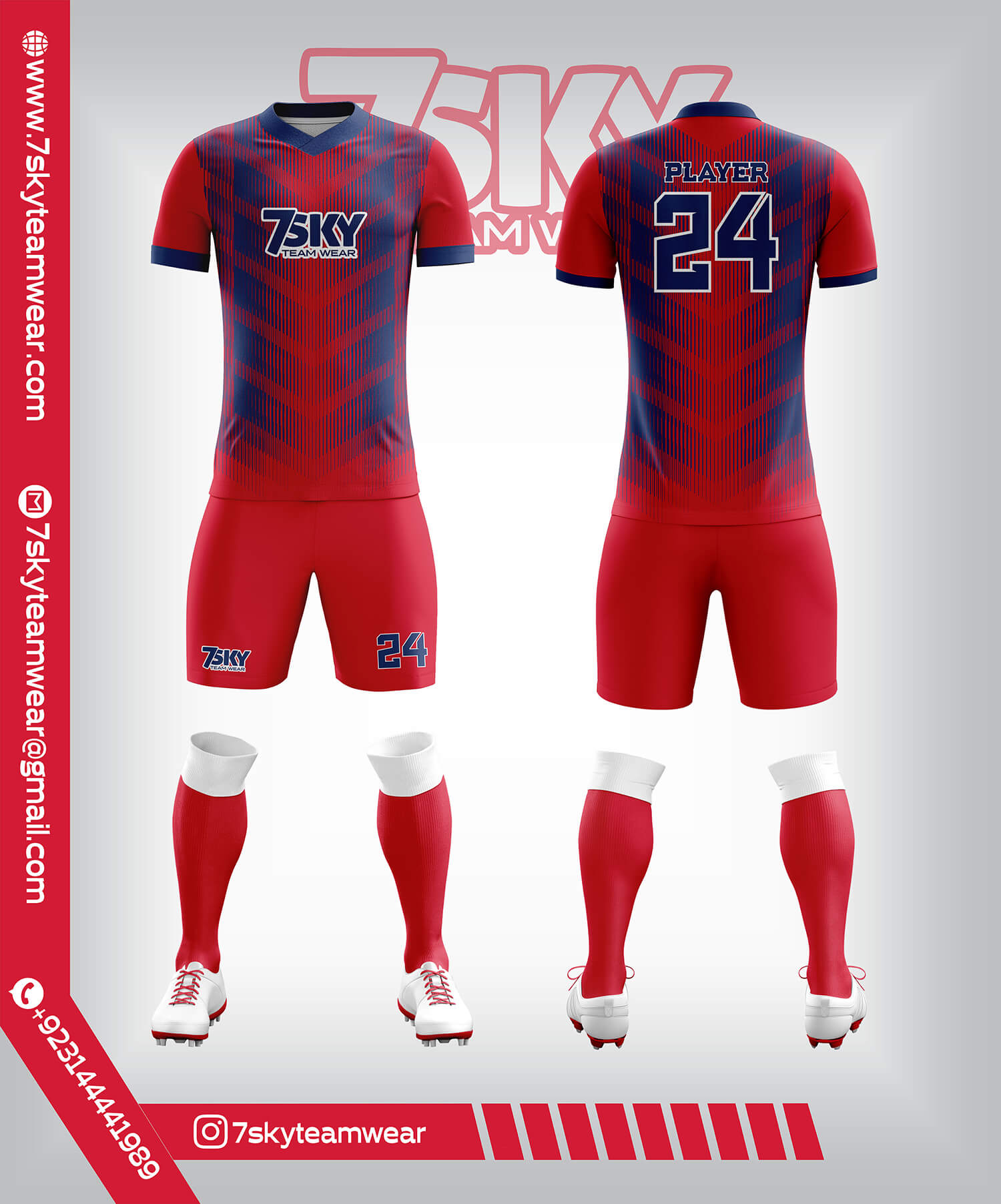 Raglon Half Sleeve V Neck